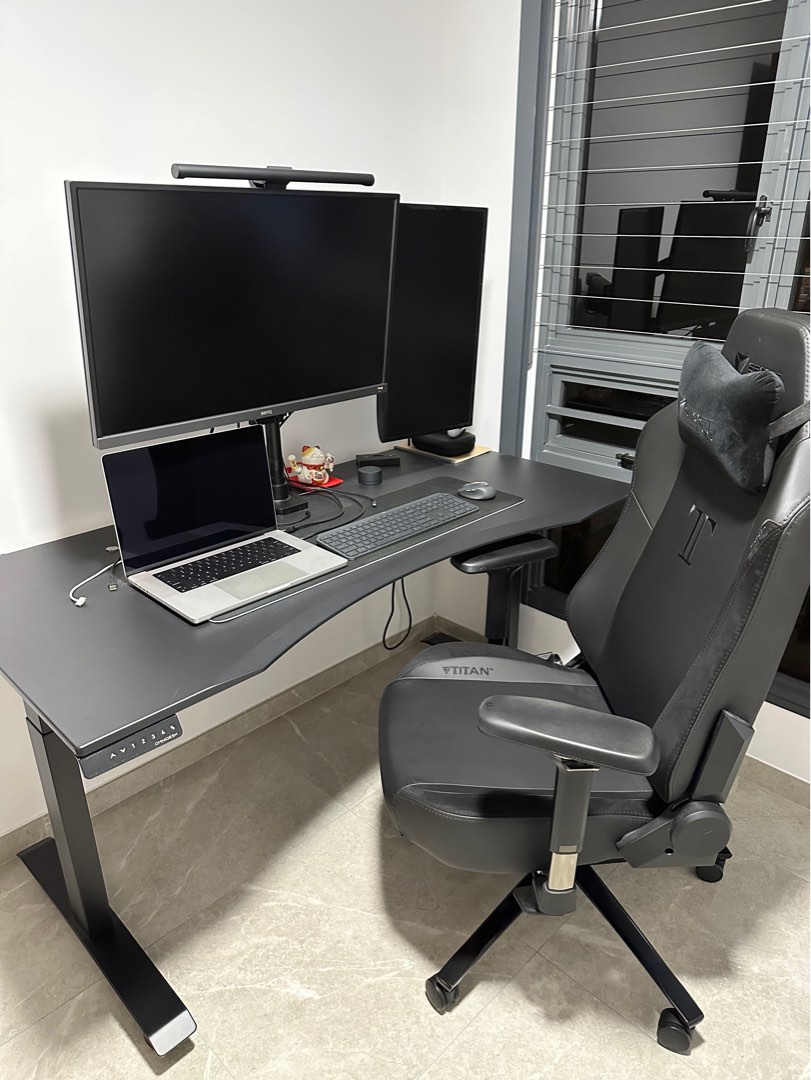 Omnidesk and Secret Lab Chair, Furniture & Home Living, Furniture