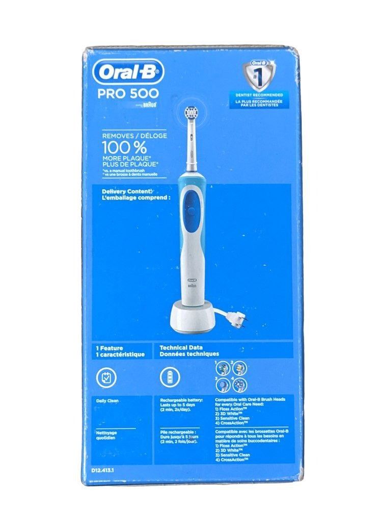 OralB Pro 500 Precision Clean Rechargeable Toothbrush, Beauty