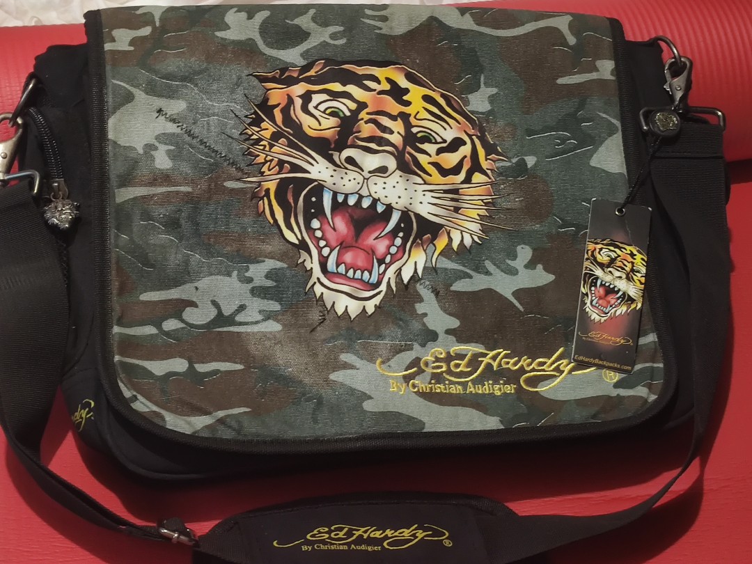 Original Ed Hardy Leo Messenger Bag Tiger, Announcements on Carousell