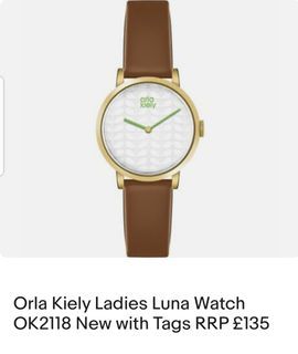 Orla Kiely leather strap watch