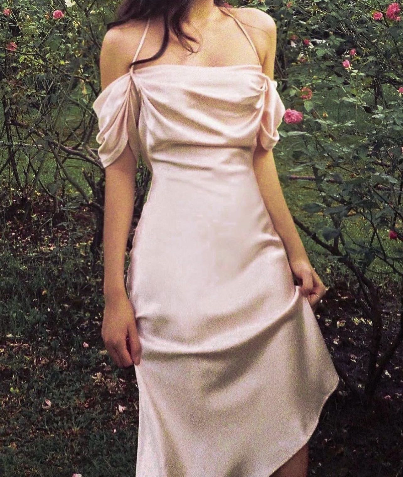 Champagne shop silk dress