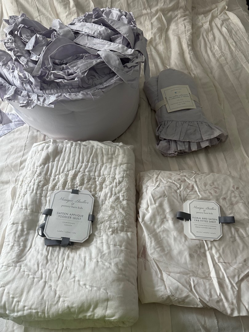 Pottery Barn Kids x Monique Lhuillier Crib Bedding set Babies