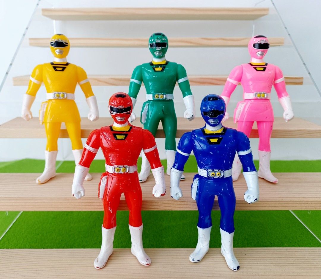 Power Rangers Turbo vintage 12cm sofubi set 1996 Japan, Hobbies & Toys