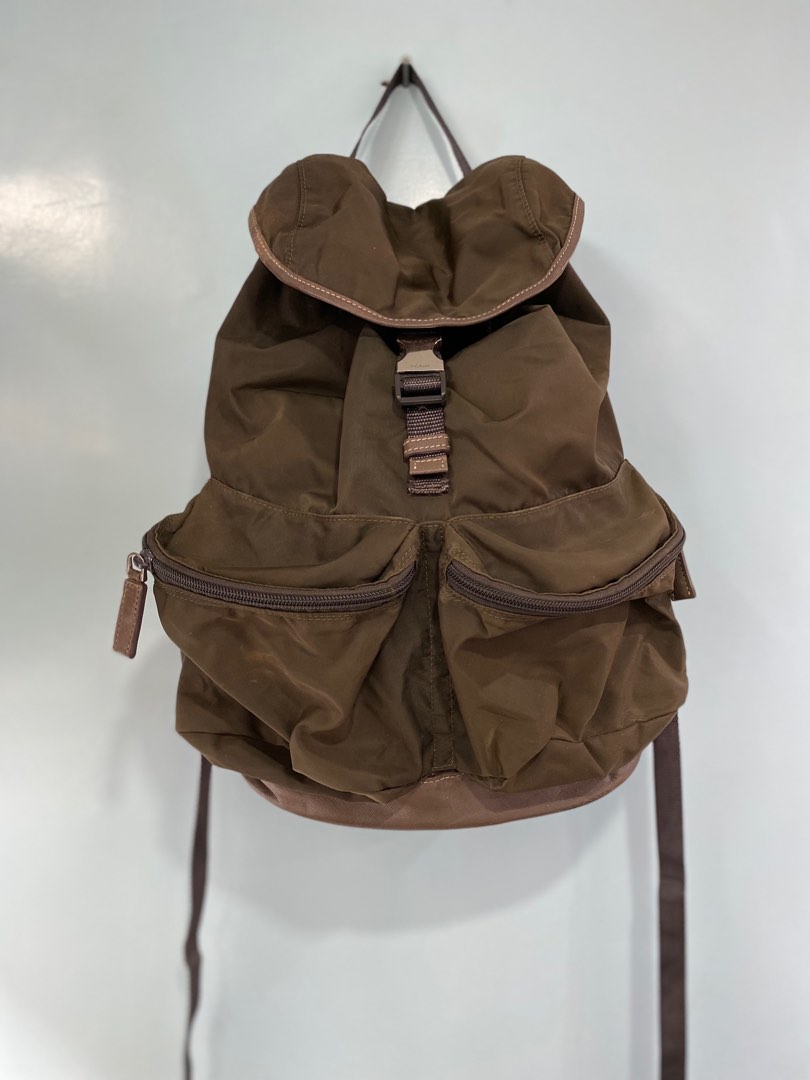 Prada Army green backpack on Carousell