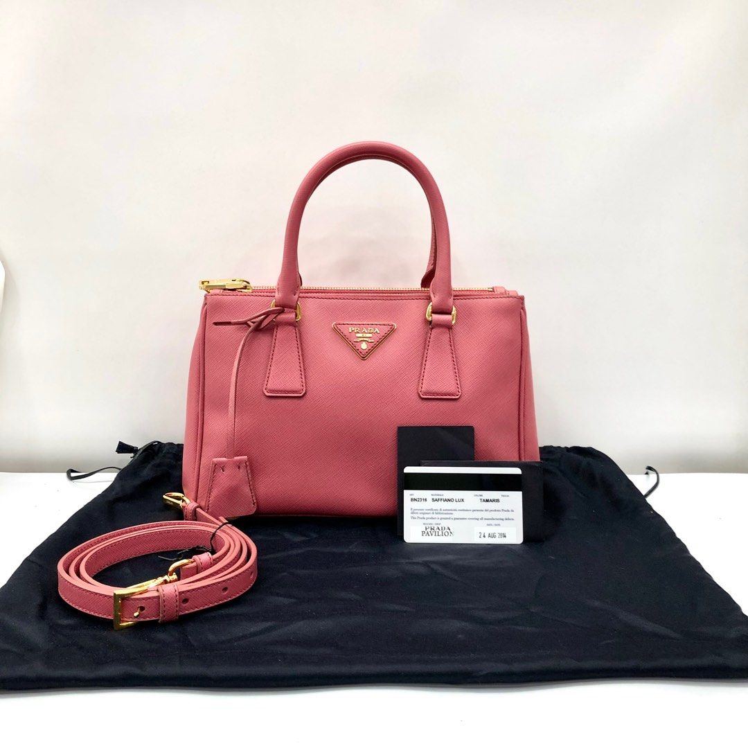 PRADA SAFFIANO PINK W CARD BN2316 2 WAY HAND SHOULDER BAG 237004080