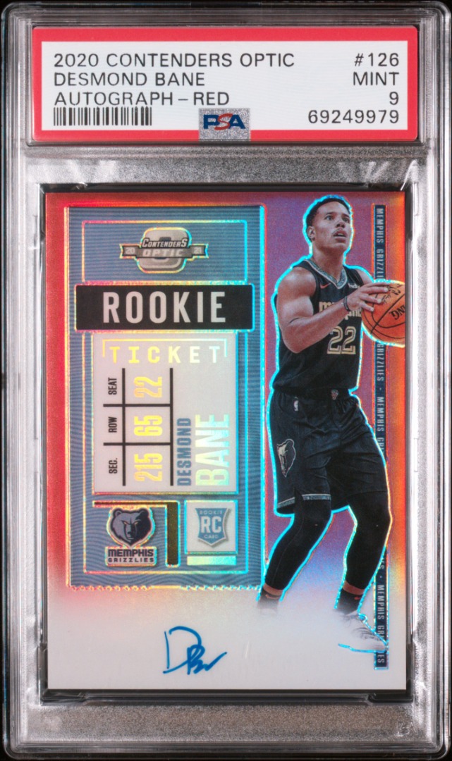 PSA 9 2020-21 PANINI CONTENDERS OPTIC DESMOND BANE ON CARD