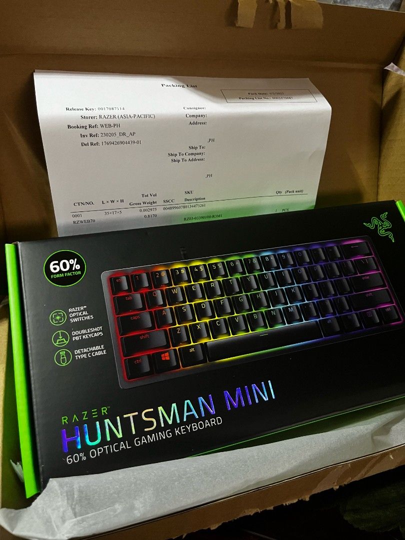 RAZER HUNTSMAN MINI OPTICAL MECHANICAL GAMING KEYBOARD (BLACK ...