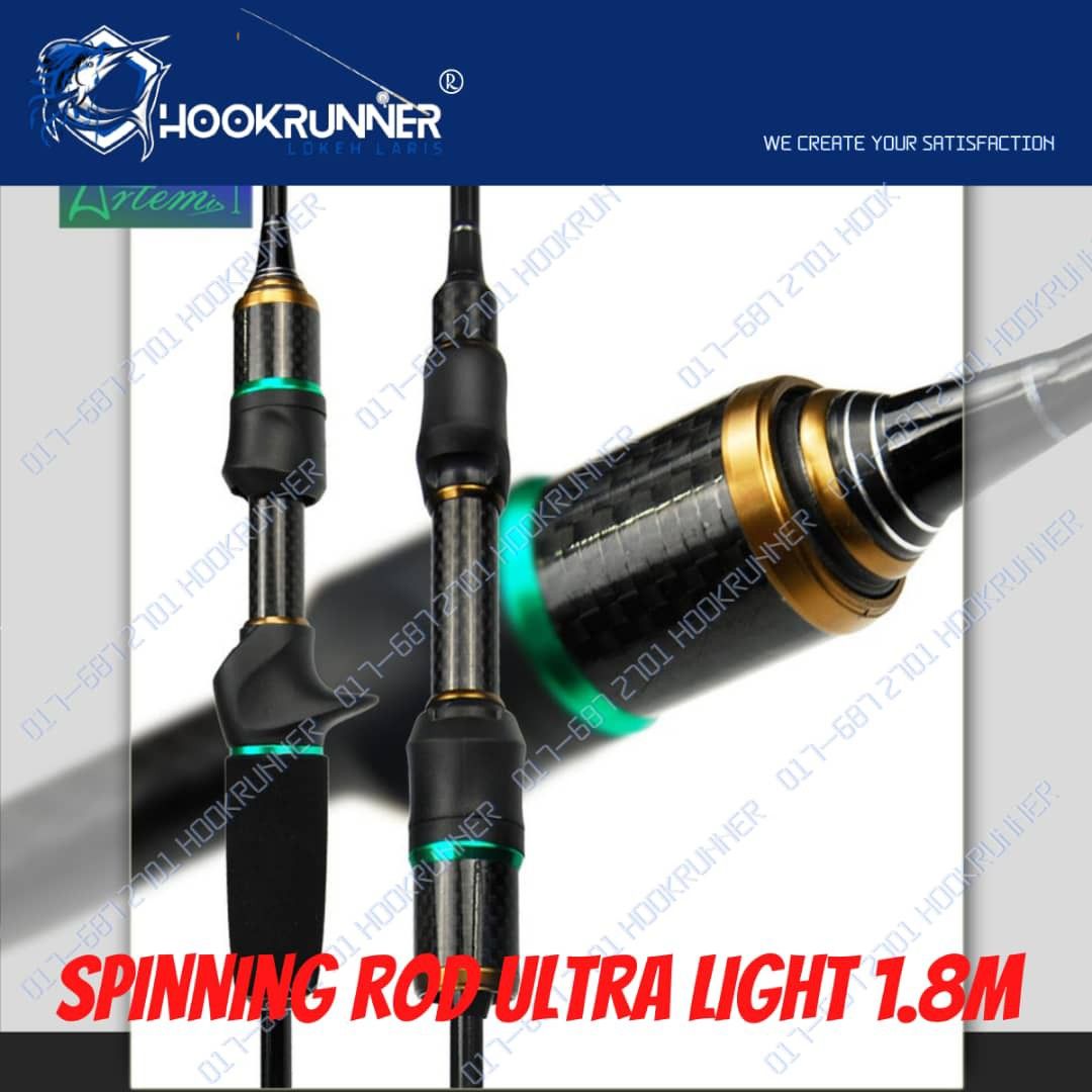 joran pancing fishing rod ultra light spinning type artemis X 1.8M fast  action, Sports Equipment, Fishing on Carousell