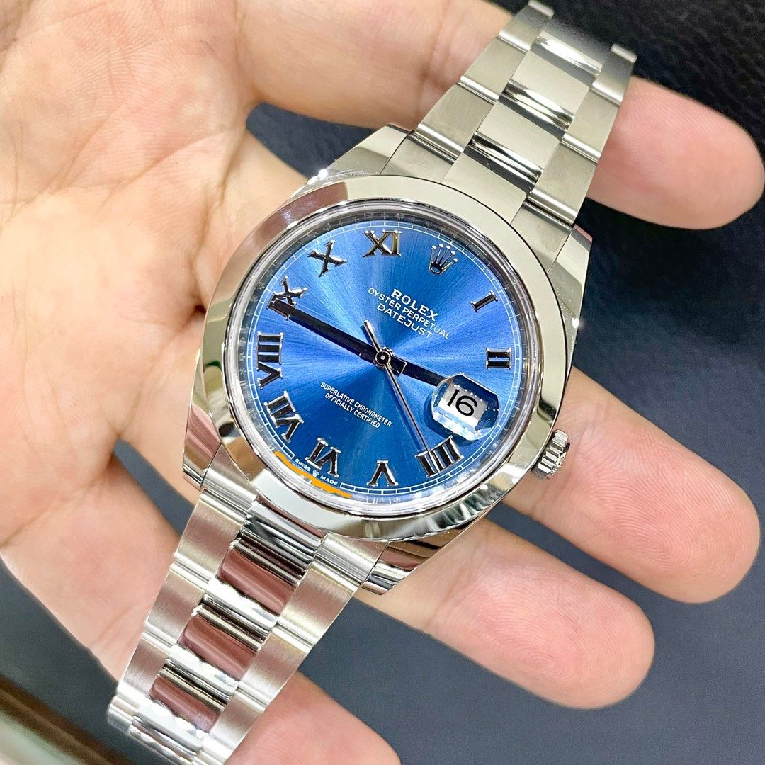 Rolex Datejust 41mm Blue Azzuro Dial 126300, Luxury, Watches on Carousell