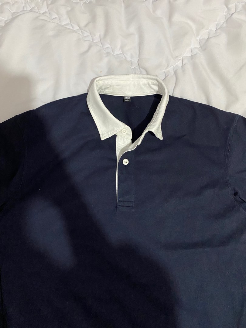 RUGBY SHIRT UNIQLO, Fesyen Pria, Pakaian , Atasan di Carousell