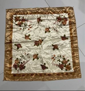 Scarf Bandana Gold Floral Pattern No Tag 19” inches - P125.00