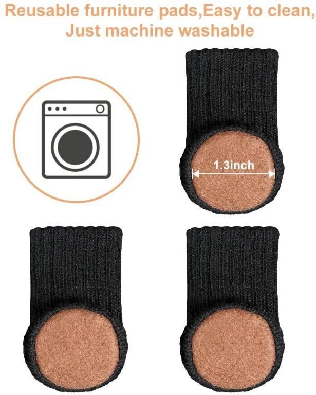 Ezprotekt 24pcs furniture pads high elastic 2025 chair leg socks covers furniture caps set