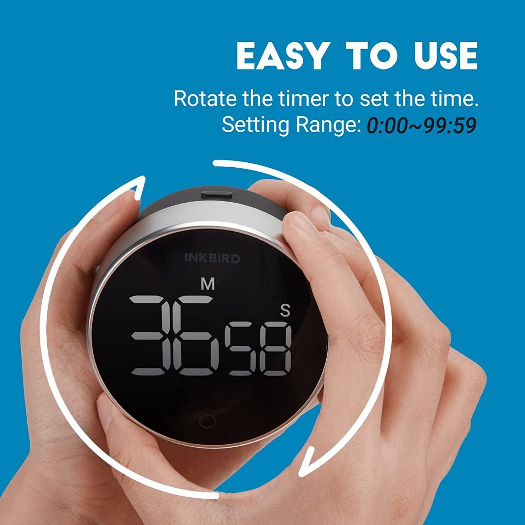 Digital Kitchen Cooking Timer: Magnetic Countdown Countup Egg