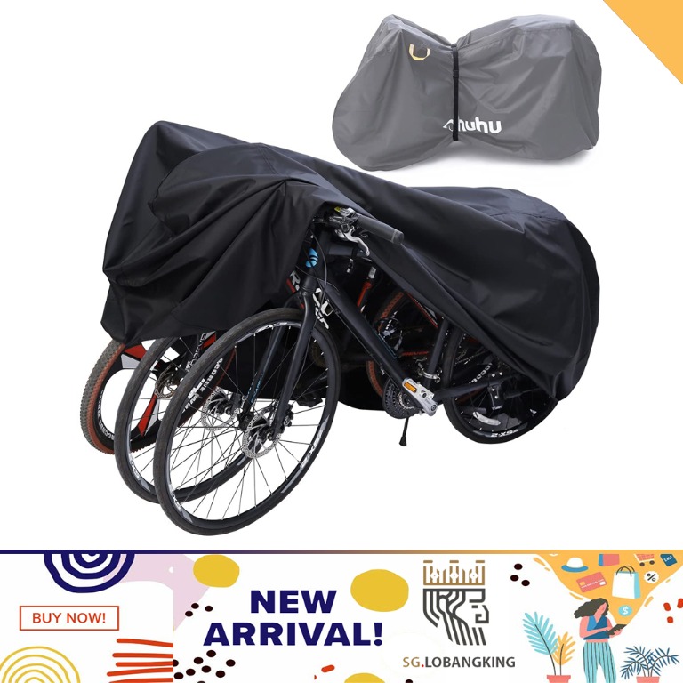 sg stock Ohuhu Bike Cover Waterproof Xl Xxl For 2 Or 3 Bikes Outdoor Storage Windproof Bicycle Covers For Mountain Bike Road Bike X Large For 2