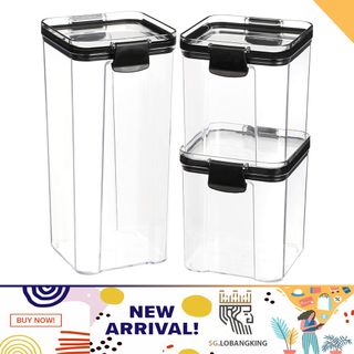 ProKeeper+ 9 Piece Clear Plastic Airtight Food Flour and Sugar Baker's  Kitchen Storage Organization Container Canister Set with Magnetic  Accessories