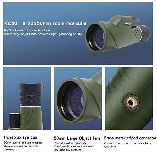 SG stock SCOKC Monocular Telescope 10 20x50 Zoom High Power High