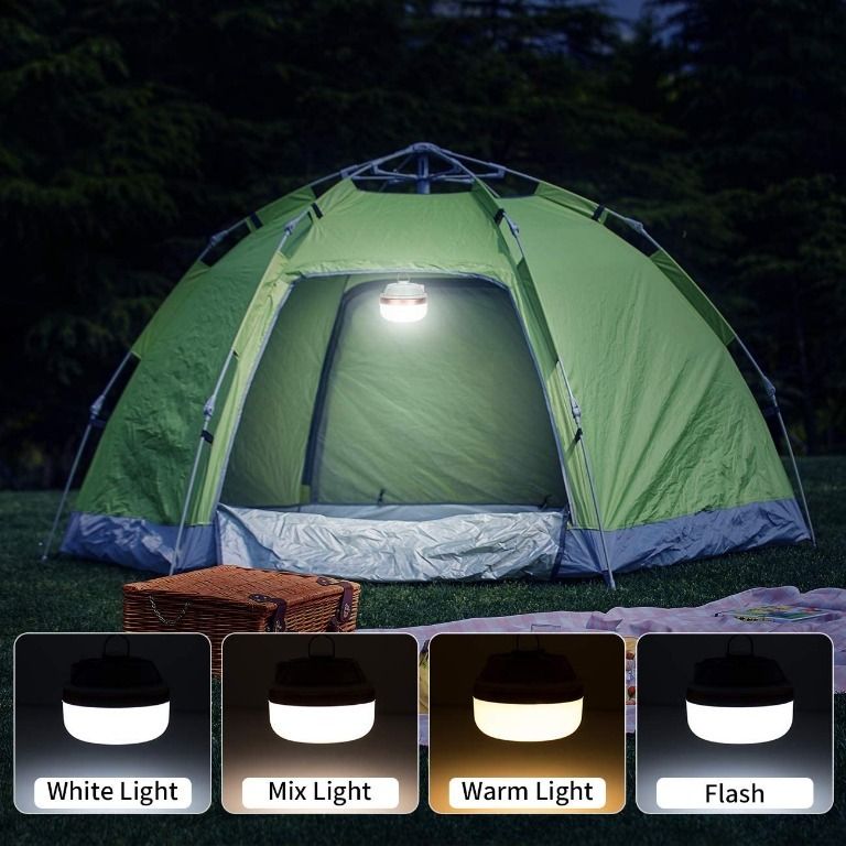 Rechargeable LED Camping Lantern with Magnet Base - Portable Tent Light  with 300LM Brightness and 4 Light Modes - Perfect for Camping, Hiking,  Fishing