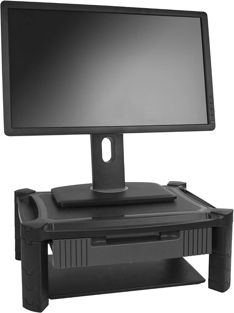 [sg stock] Adjustable Monitor Riser Drawer Monitors up