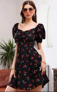 SHEIN cherry sweetheart Neck dress