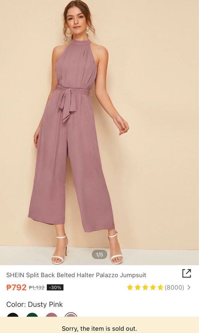 Shein pink jumpsuit top
