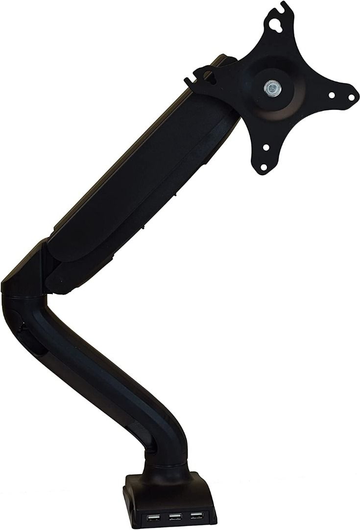 Single Computer Monitor Arm with 2 USB Ports adjustable height ...