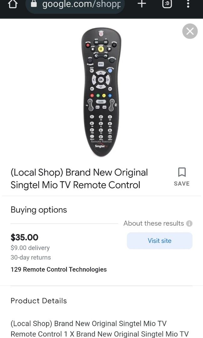 Singtel Mio TV Remote Control, TV & Home Appliances, TV & Entertainment