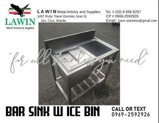 SINK WITH ICE BIN TABLE