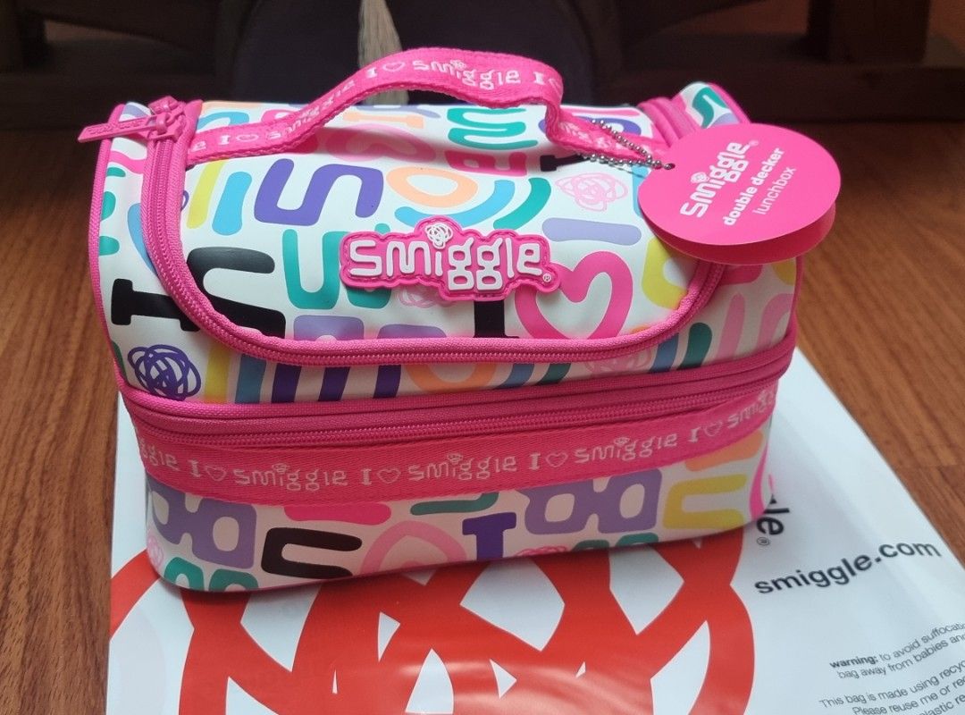 Smiggle Double Decker Lunch Bag (Category: Other Babies Going Out Needs) located in Malabon City. Submitted by andies.closet (Listing ID 1212497797, Image 2). Description: BrandNew comes with smiggle plastic bag bought from Singapore.