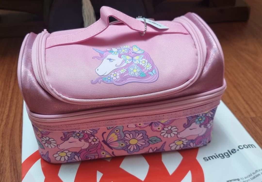 Smiggle Double Decker Unicorn Lunch Bag (Category: Other Babies Going Out Needs) located in Malabon City. Submitted by andies.closet (Listing ID 1212496714, Image 3). Description: BrandNew comes with smiggle plastic bag bought from Singapore.