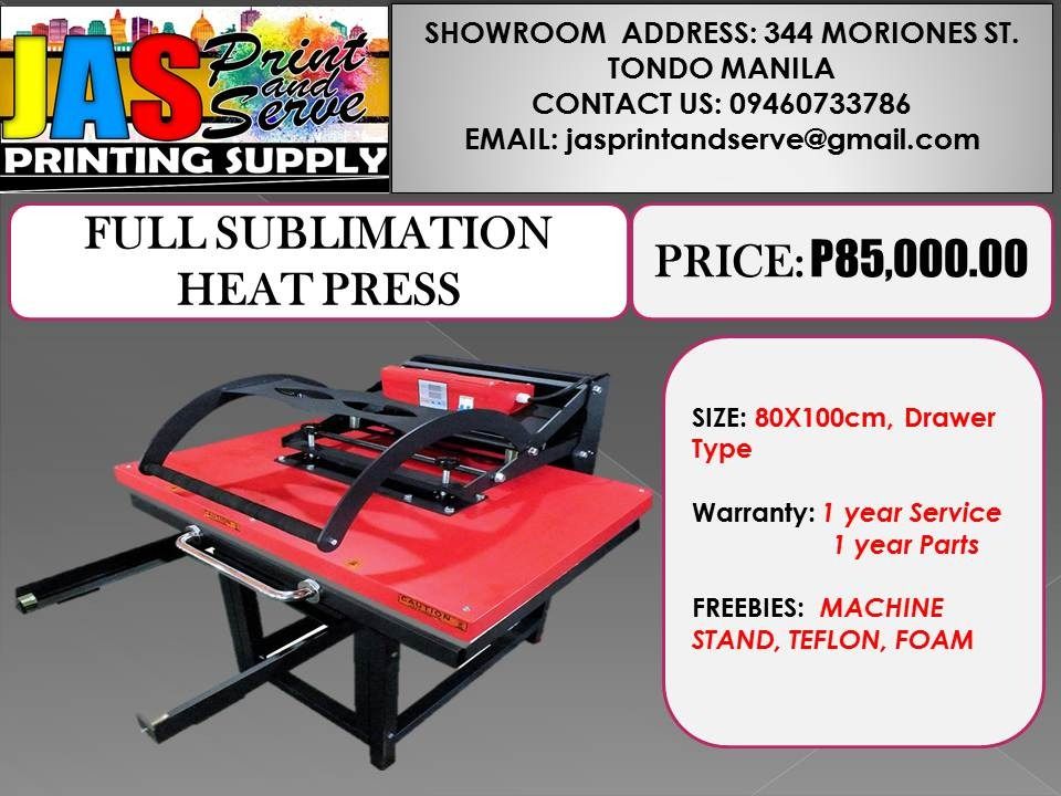 SUBLIMATION HEAT PRESS (JAS 80X100), Computers & Tech, Printers