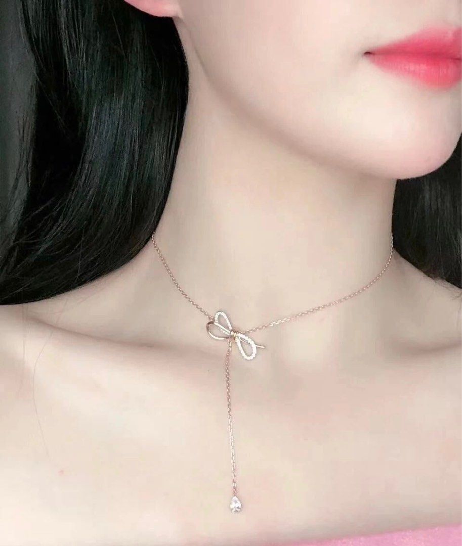 Swarovski lifelong shop bow y necklace