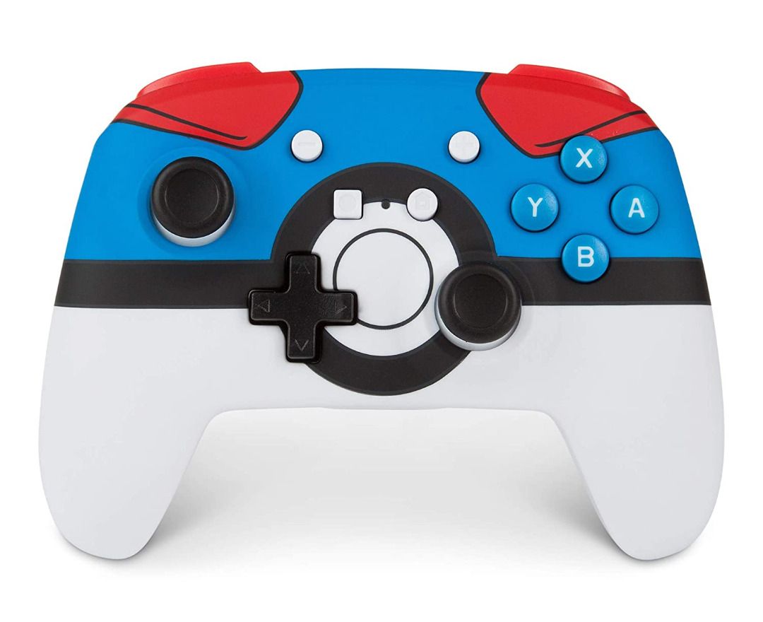 Switch Powera Wireless Controller (Category: Controllers) located in Singapore. Submitted by game_sale (Listing ID 1214293175, Image 2). Description: Pokeball Red & Blue Brand: PowerA Warranty: 2 years limited warranty by manufacturer Pokemon Pokeball / Teal Green Translucent design controller featuring From $69 onwards Order here https://bit.ly/switch-ctrl Wireless freedom using Bluetooth 5.2 Features motion controls and mappable advanced gaming