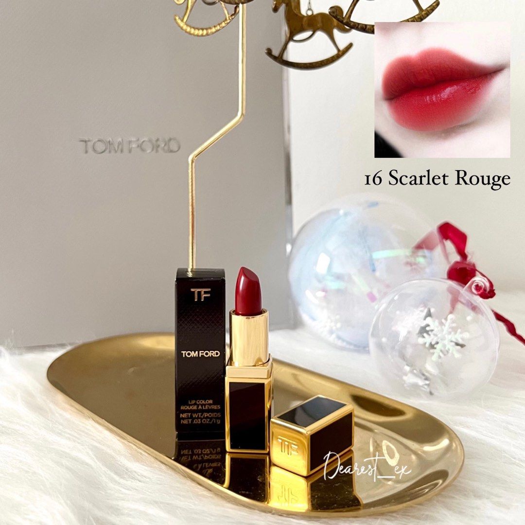 TOM FORD Lip Color Shade #16 Scarlet Rouge Satin Matte Lipstick 1g  Miniature, Beauty & Personal Care, Face, Makeup on Carousell
