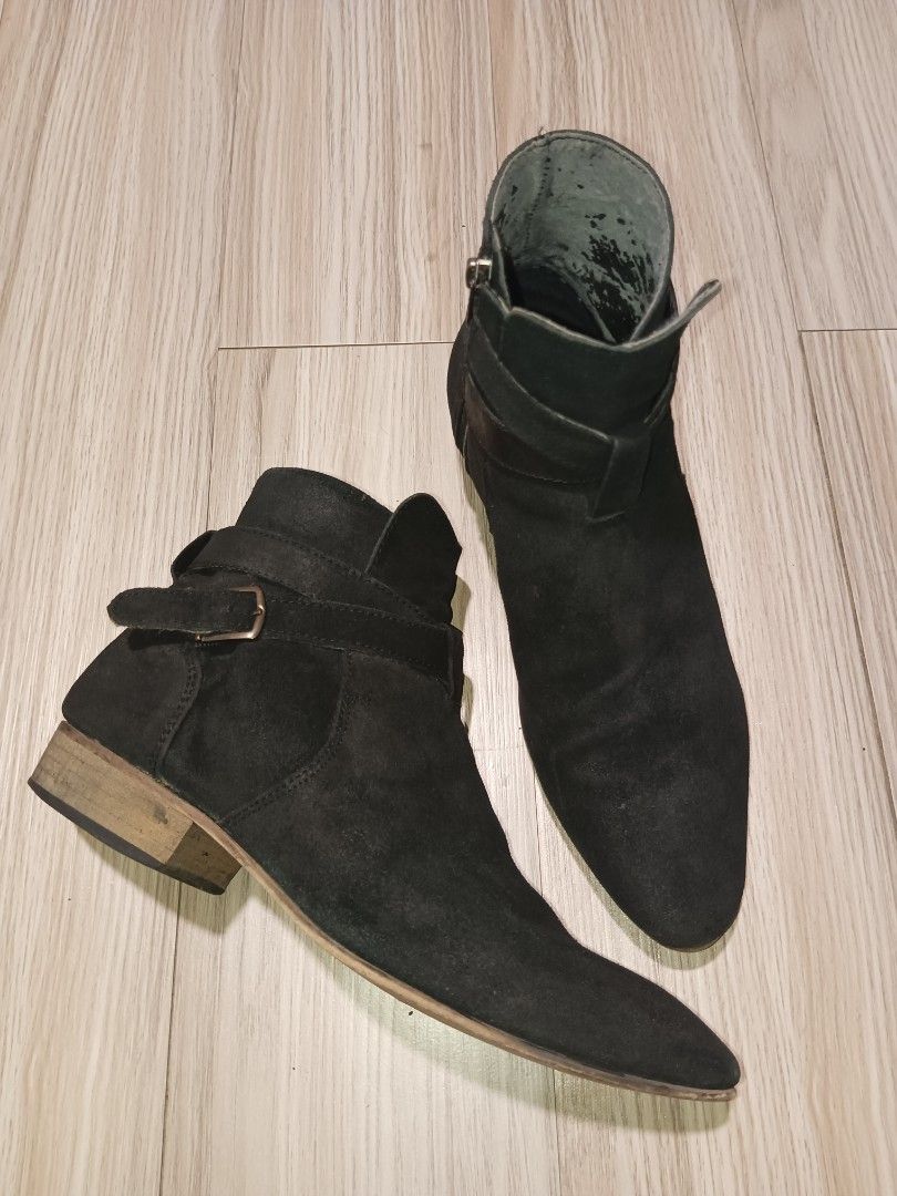 Topman Buckle Suede Chelsea Boots Men s Fashion Footwear Boots