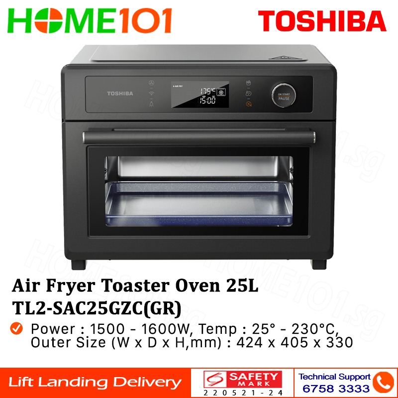 Toshiba Air Fryer Toaster Oven 25L TL2SAC25GZC, TV & Home Appliances