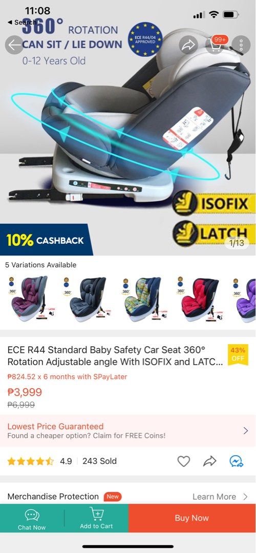 unused car seat on Carousell