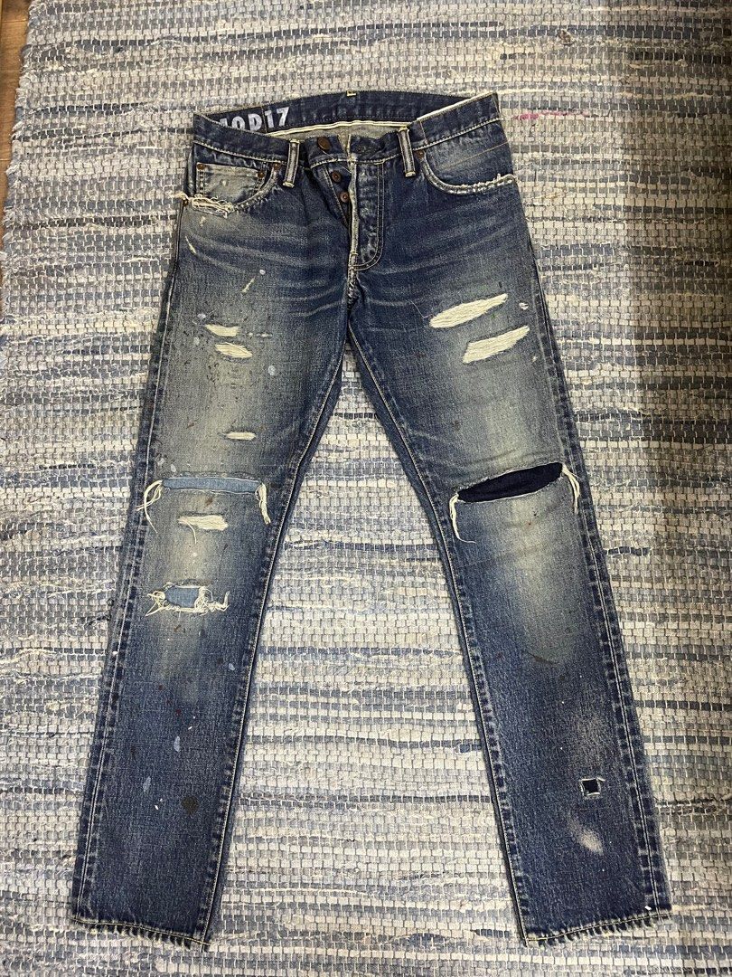 Visvim social sculpture 10 damaged 17 10cut d17, 名牌, 服裝- Carousell