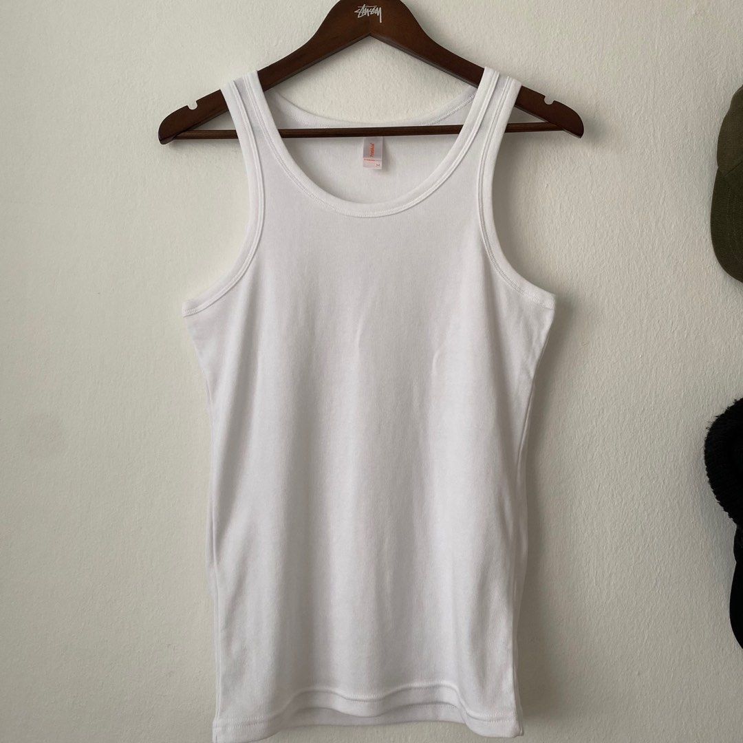 White Wife Beater Tank Top, Men's Fashion, Tops & Sets, Vests on Carousell