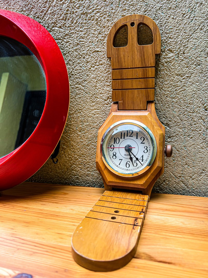 Wooden wrist watch wall clock, Furniture & Home Living, Home Decor
