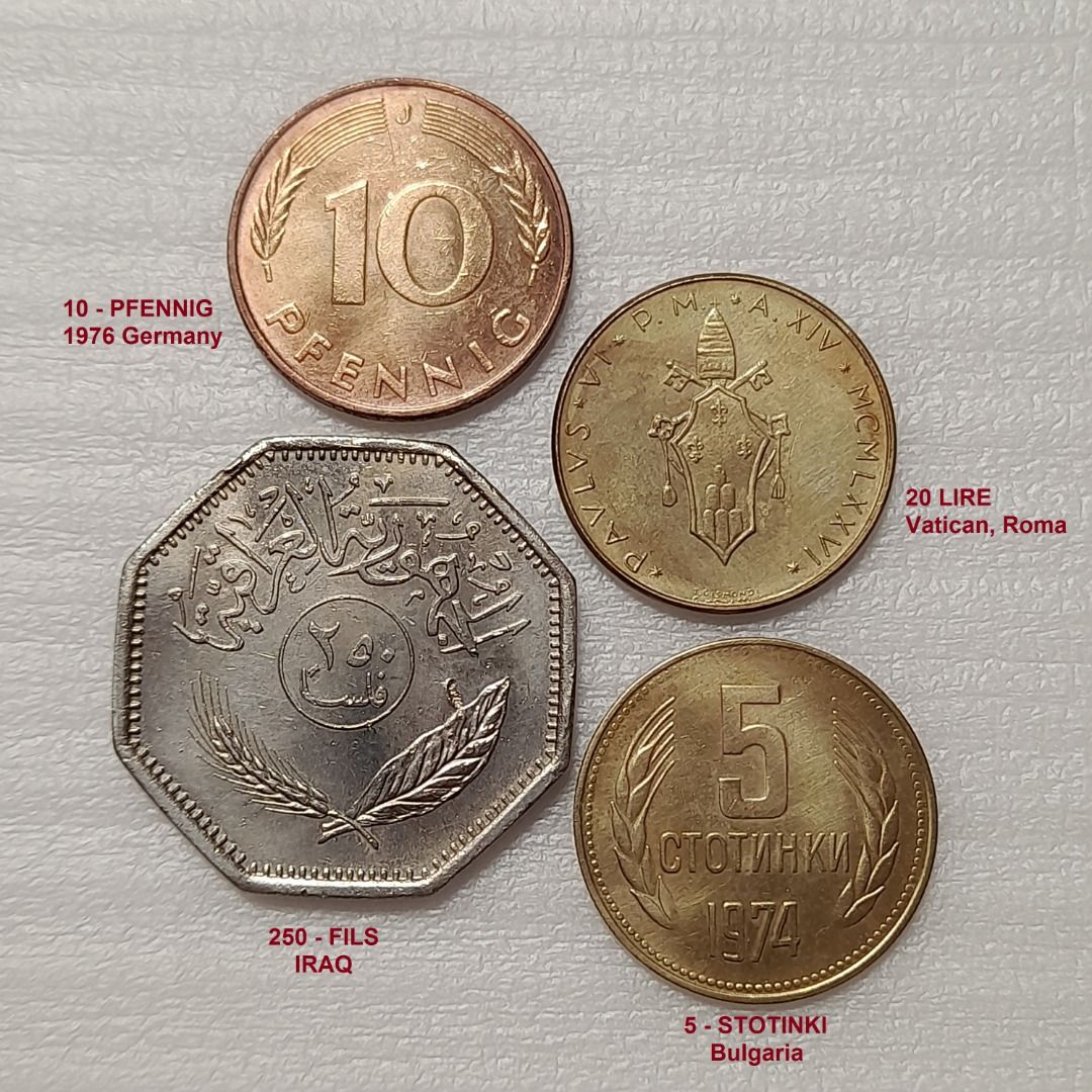 WORLD COIN SET: Iraq-Germany-Vatican-Bulgaria (WC-01), Hobbies & Toys ...