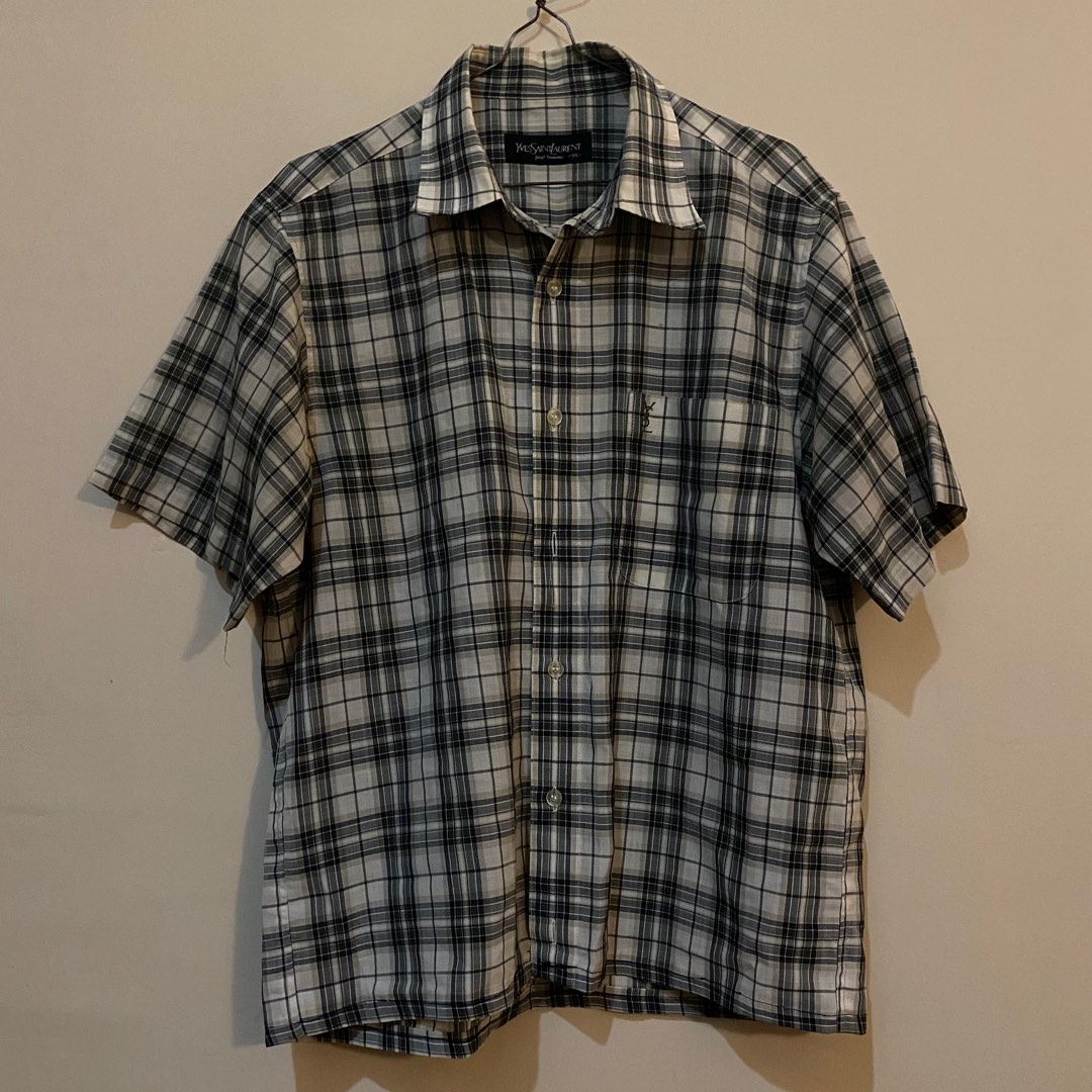 Yves Saint Laurent Pour Homme 95 Short Sleeve Button Down Shirt