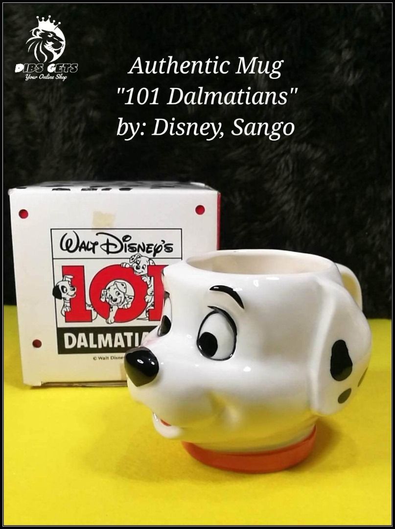 101 Dalmatians, Authentic Mug (Category: Coffee & Tea Tableware) located in Santa Rosa. Submitted by dibsgets (Listing ID 1218138916, Image 1). Description: Authentic Mug "101 Dalmatians" by: Disney, Sango.