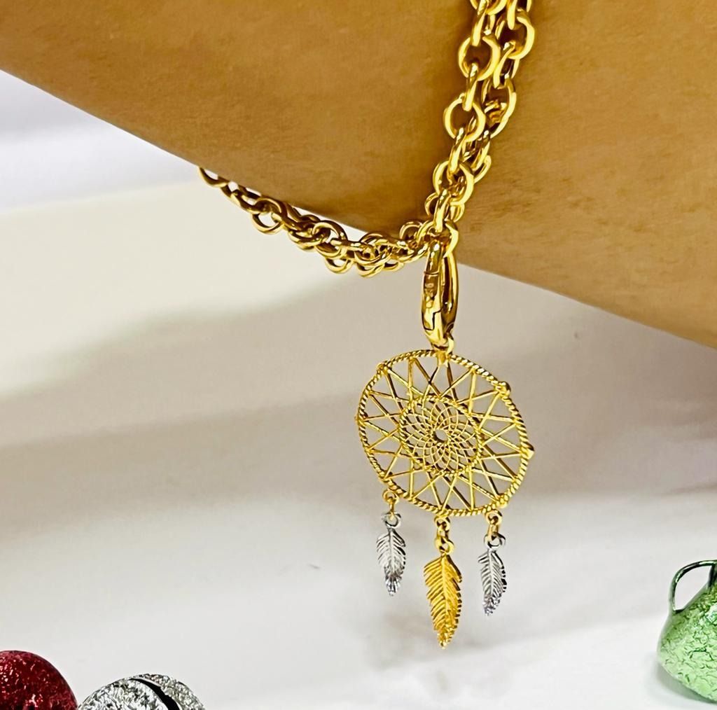 Gold hot sale dreamcatcher pendant