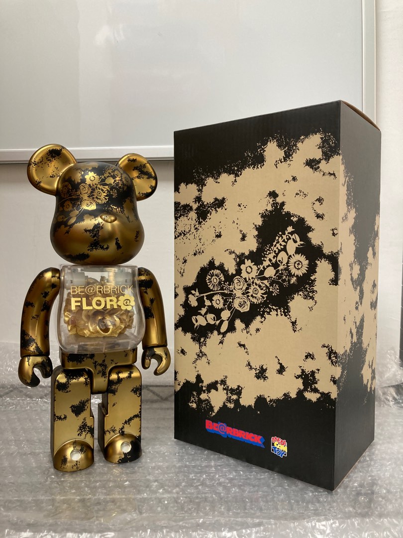 全新Medicom Toy Be@rbrick - Bearbrick Flor@ gold 金花400%, 興趣及