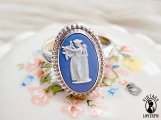 ❤️❤️❤️ Vtg Sterling Silver Wedgwood Cameo Ring - Size 6 1/2