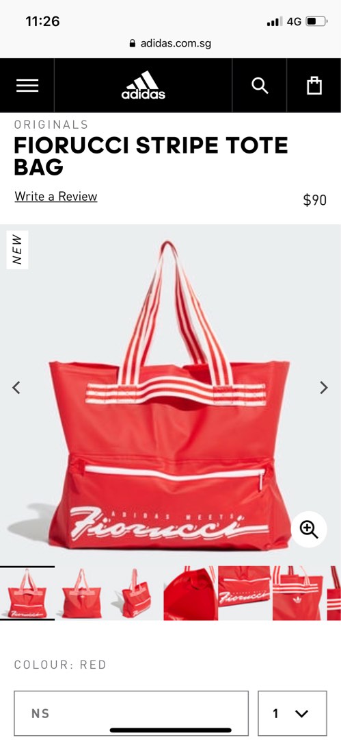 Adidas brand new fiorucci stripe tote bag
