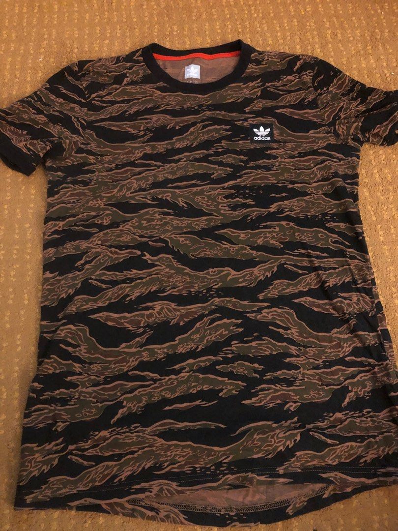 Adidas Skateboarding Camo in Green Tshirt Men s Fashion Tops