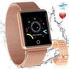 AGPTEK Smartwatch Fitness Tracker Men Women Bluetooth Sports Wristband Waterproof Activity Tracker with Color Full Touch Screen Heart Rate Monitor Pedometer Sleep Monitor for Android iOS Champagne Mob...
