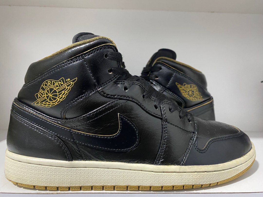 Buy Air Jordan 1 Mid 'Black Gold' - 554724 042