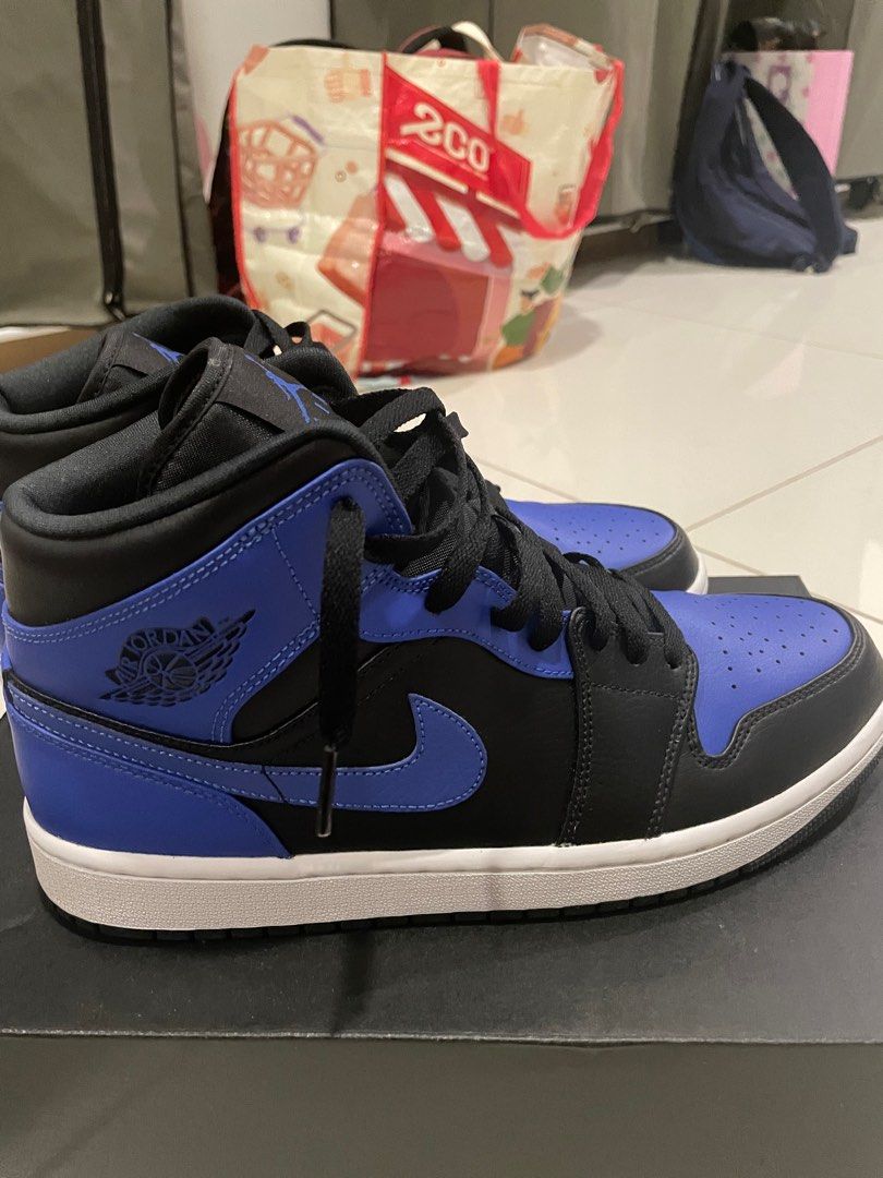air jordan 1 mid black hyper royal